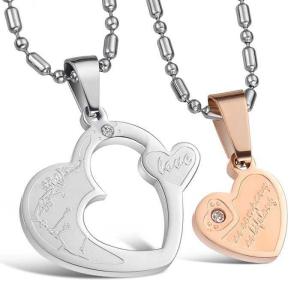 China New Fashion Tagor Jewelry 316L Stainless Steel couple Pendant Necklace TYGN216 wholesale