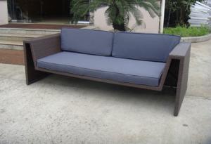 China Double Seat Cane Lover Sofa , Washable Synthetic Rattan Couch wholesale