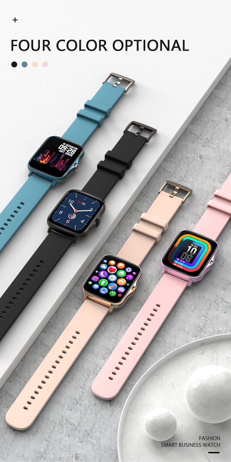 1.72inch IPS IP67 Fully Waterproof Smartwatch Multiple Sports Modes