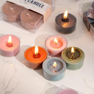 China 3hrs Shopping Gift Box Aromatherapy Soy Wax Colors Tea Light Candle Handmade 4pcs wholesale