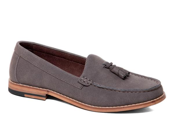 Slip On Mens Leather Tassel Loafers , Fashion Flats Mens Casual Slippers For