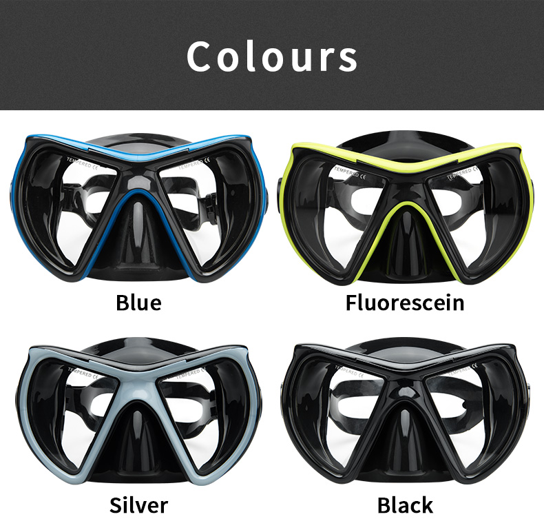 PC Plastic Underwater Scuba Diving Mask Snorkel For Water Sports