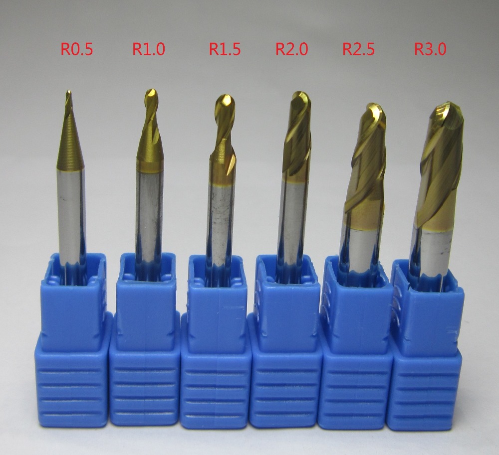 Tungsten Carbide Ball Nose End Mills CNC Machine Milling Cutter For Metalworking