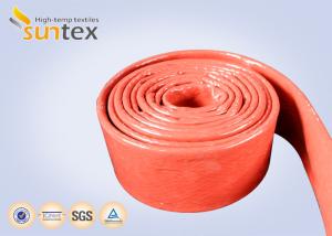 China Fire Retardant Silicone Coated Fiberglass Sleeving 100% E - Glass Yarn wholesale