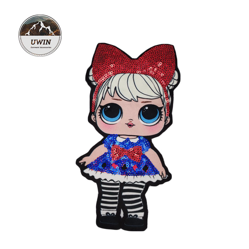 Lovely LOL Woven Patches No Minimum Sequin Material For Clothing Accessories