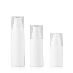 China Empty White Airless Pump Bottles Travel Size With Dust Cover Free Sample wholesale