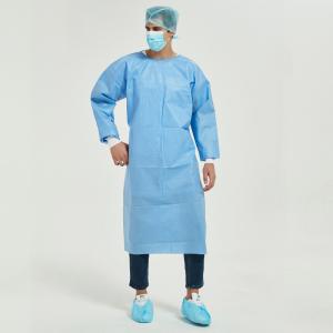 China Non Medical Knitted Cuffs 35g PE Disposable Isolation Gowns Level 1 wholesale