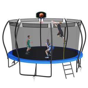 China Adult Children Kids Basketball Hoop Set Trampoline with Protective Net and Logo Option wholesale
