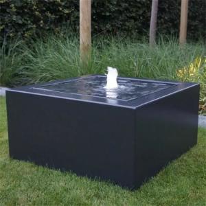 China Black Surface Pool Fountain Outdoor Carbon Steel Water Feature For Garden wholesale