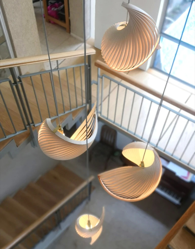 Veneer pendant light Nordic wooden hanging lamp replica design lamp(WH-AP-545)