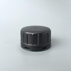 China 38mm Tamper Evident Lid , Non Dripping Black Plastic Cap wholesale