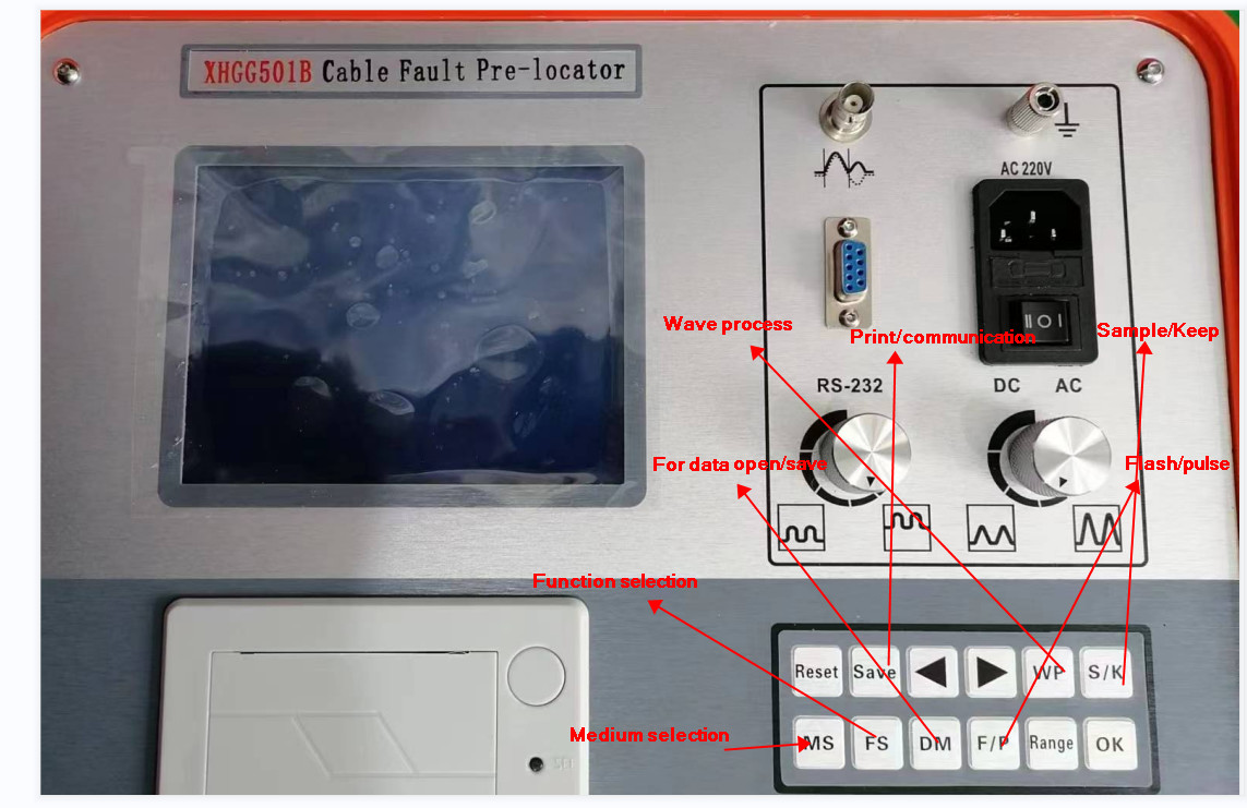 Medium Low Voltage Underground TDR Cable Fault Locator Portable Lightweight With Printer