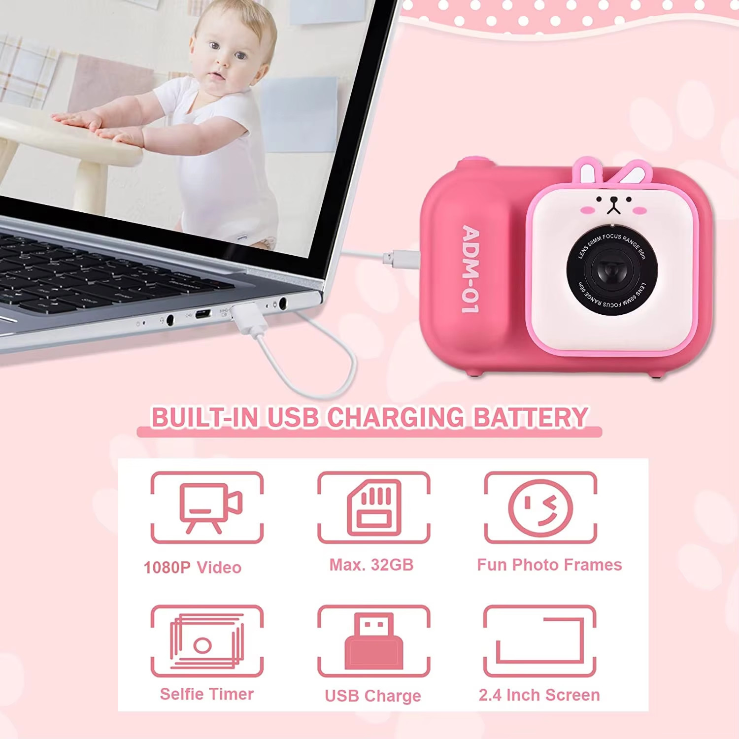 S11 48MP Dual Digital Video Camera 2.4inch IPS Photo Cartoon Design Filter