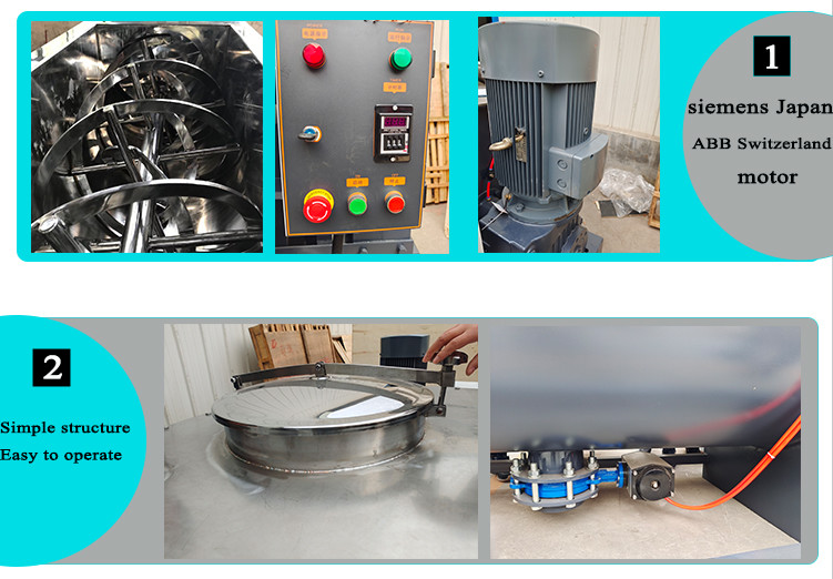 Adjustable 20-100rpm Triple Blades Ribbon Blender Machine For Detergent Powder