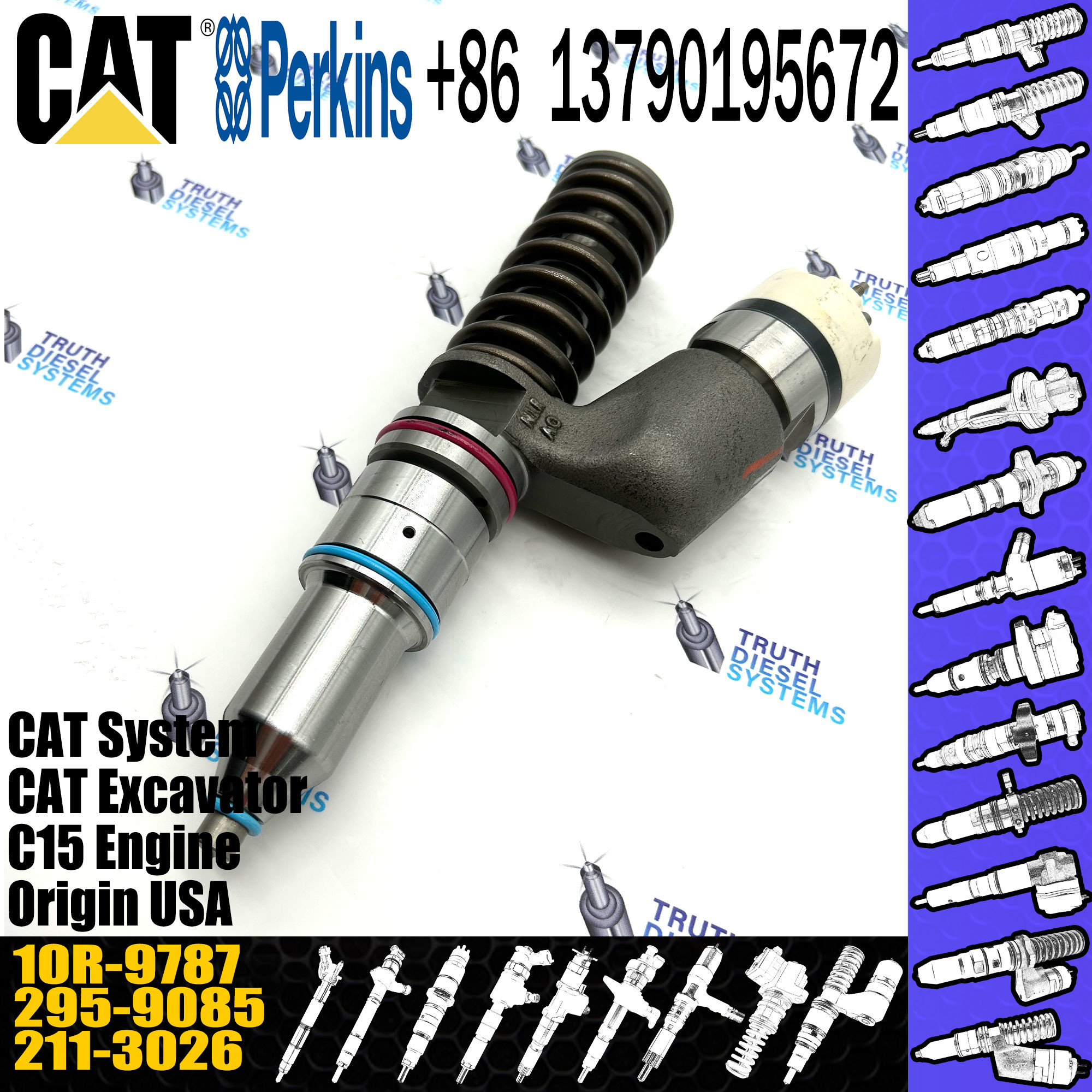 Caterpillar Engine Aftermarket Diesel Fuel Injectors 211-3026 10R-0724 10R-9787