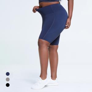 China Customized LOGO Women'S Plus Size Yoga Wear High Waist Yoga Shorts 280g wholesale