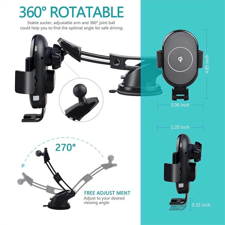360 Rotation Qi Car Wireless Charger 15W magsafe vent mount For IPhone 13