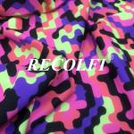 Double Printing Patterns Ribbed Swimwear Fabric Keeping Warp Soften