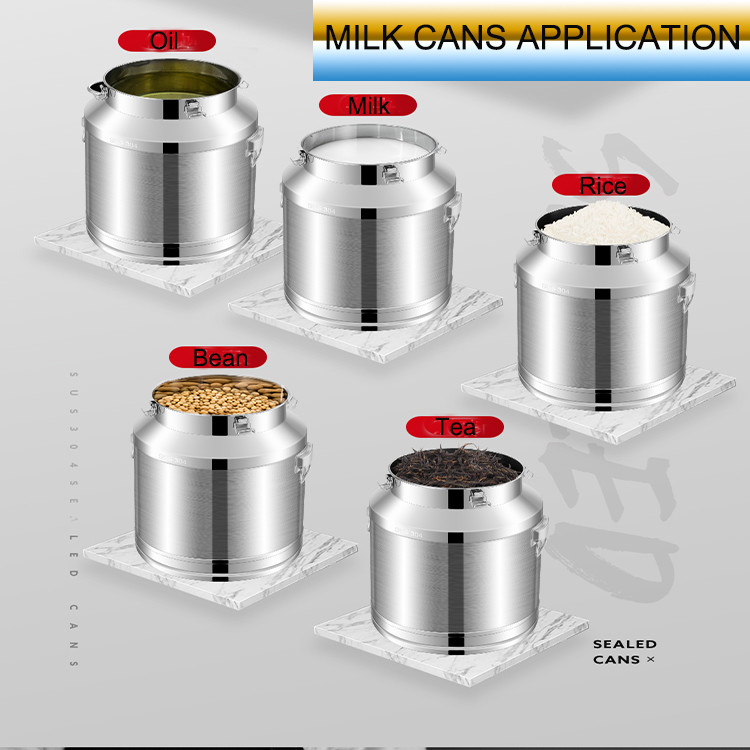 15L Multi-Purpose Sealed Barrel SS304 Food Grade Bucket Stainless Steel Milk Cans With Tap