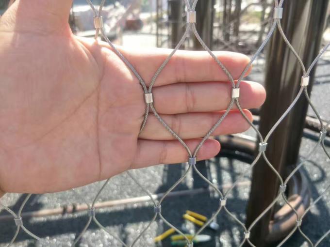 316 Stainless Steel Wire Rope Mesh  Diamond Shape Ferrule Rope Mesh