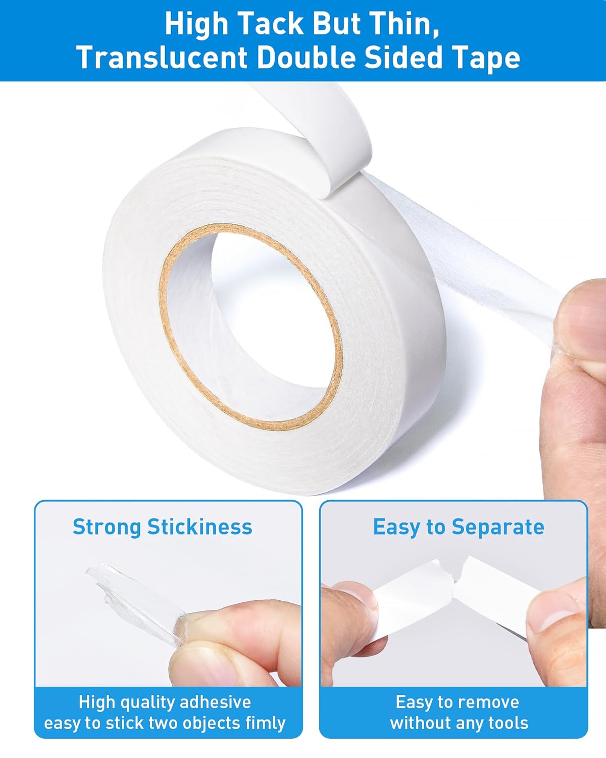 Custom Crafting Self Adhesive Double Sided Tissue Paper Tape High Stick Double Sided
