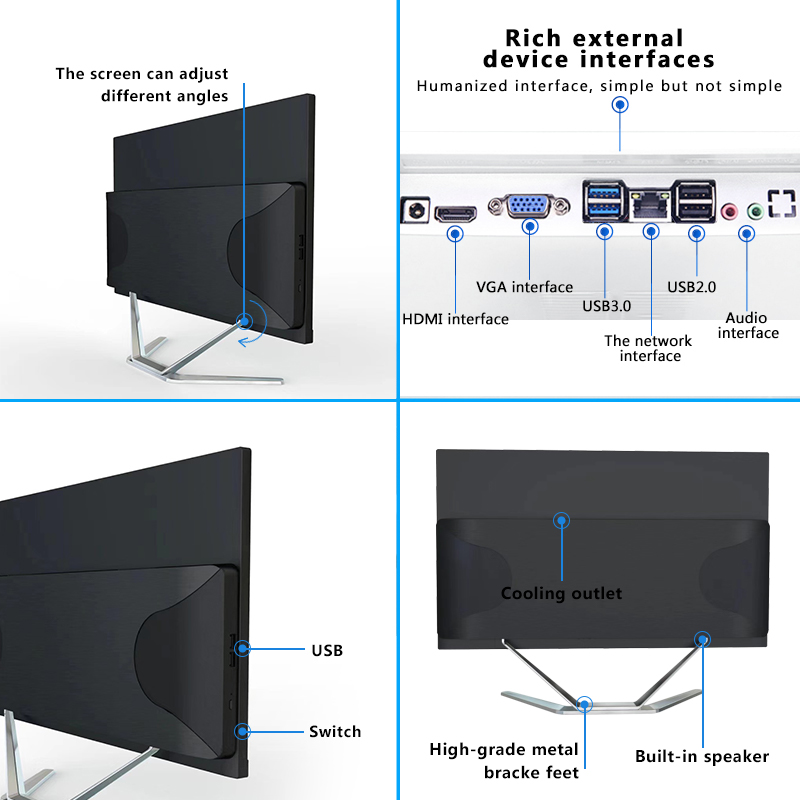 Computer Monoblock I9 Aio Pc 23.8 Desktop All In One 9.5mm Dvd All In One Computer