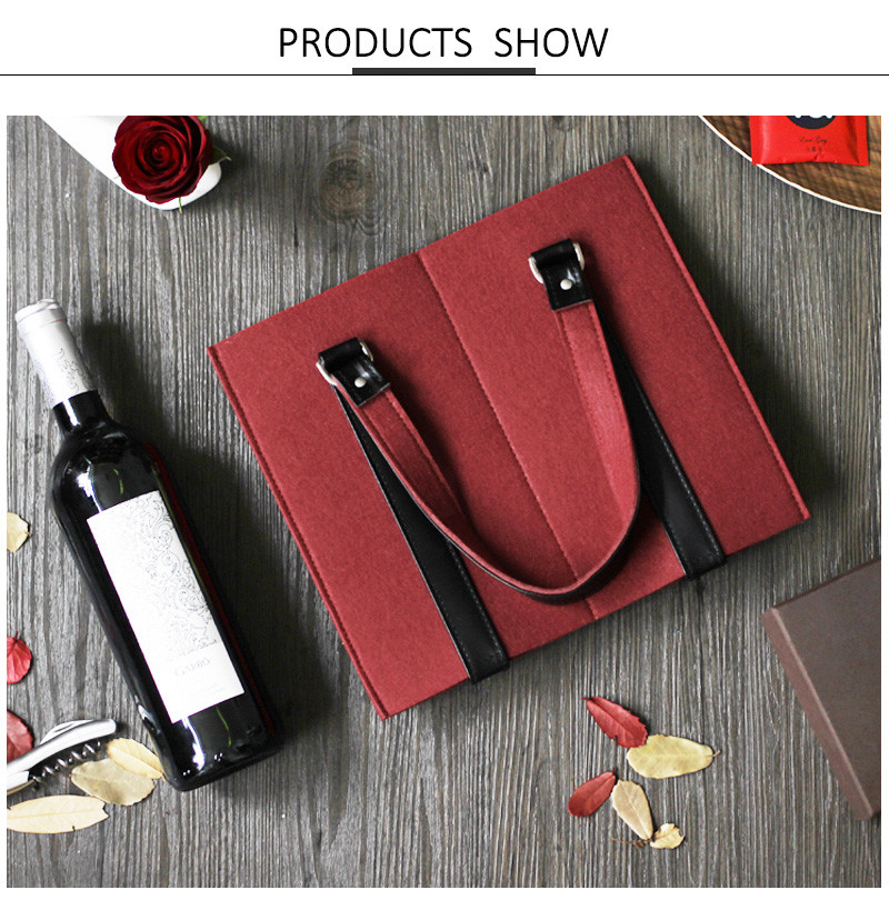 Custom Felt Material Outdoor Beer Cooler Wine Bottle Sleeve
