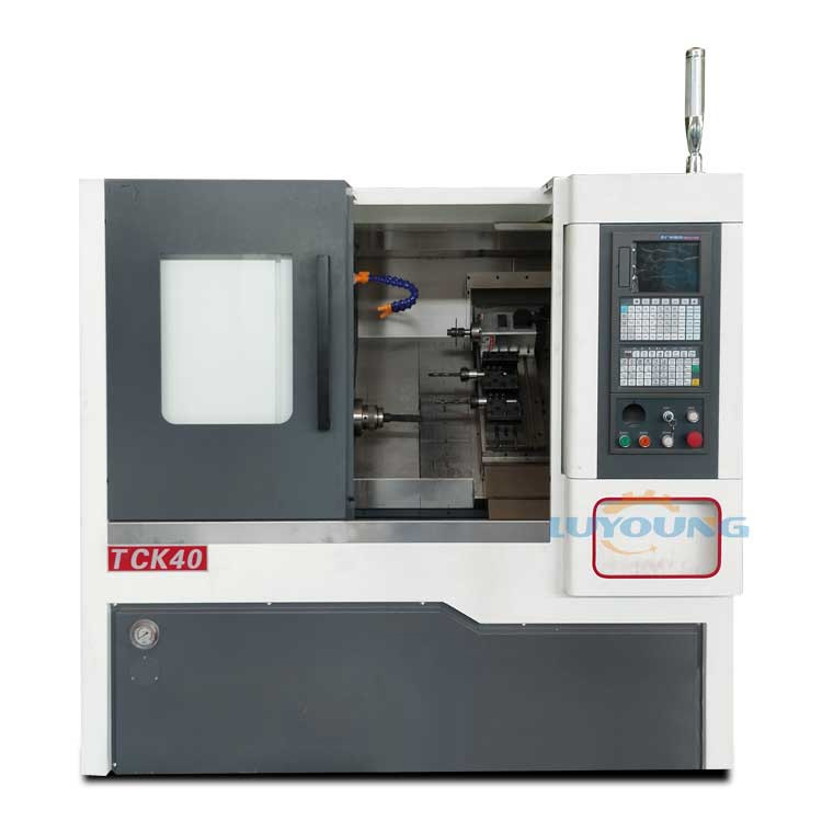 2100x1450x1850mm TCK40 Slant Bed Machine CNC Gang Type Lathe Tool Holder