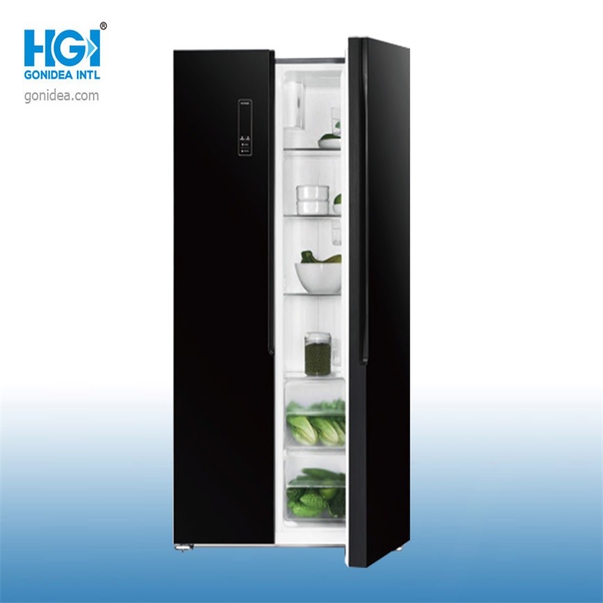 Large Glass Door French Side By Side Refrigerator No Free
