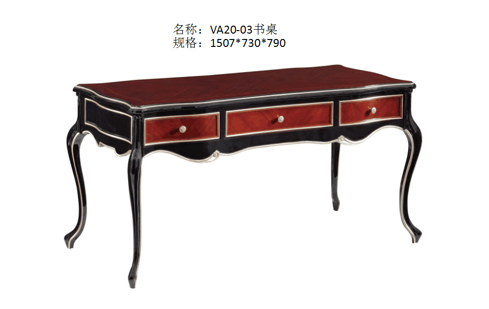 Luxury Villa house office Furniture Ebony wood Book cabients and Reading desk in glossy painting with Writing chairs