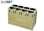 Magnetic RJ45 Connector 10G RJ45 Jack 2 x 4 Ports EMI Gasket Built In Light