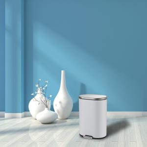 China Anti Fingerprint 9L Stainless Steel Step Trash Can wholesale