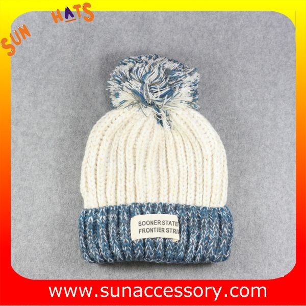 AK17014 Sun Accessory customized acrylic knitted hat and cap, logo can be sewing on the cap
