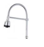 Swivel Gooseneck Faucet Spout Chrome Plated Surface Silver Shower Head