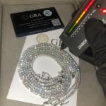 5mm 6.5mm Moissanite Tennis Necklace Hand Set Lab Diamond Tennis Necklace