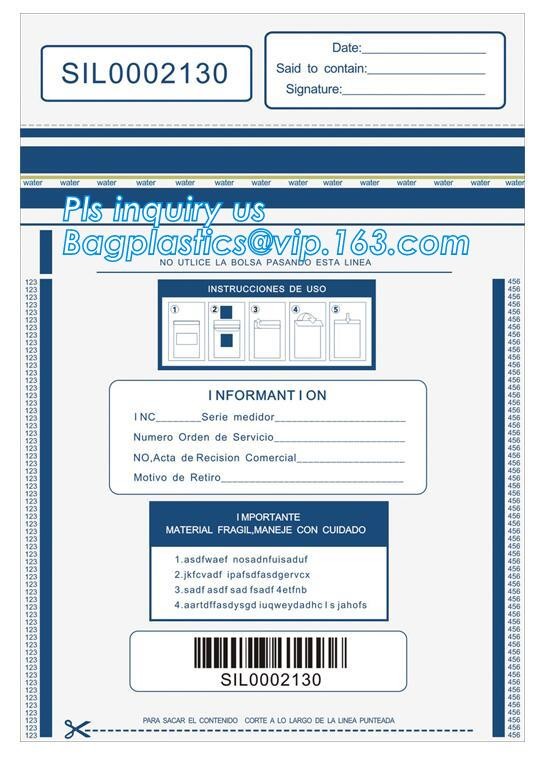 security deposit bags bank deposit bags cash deposit bags, general bank plastic deposit bags supply, Coin and Bank Note