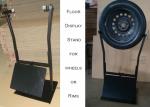 Black Tire Auto Parts Display Racks With Front Metal Sheet One Tyre Stand
