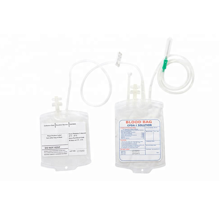 Single Double EO Medical Blood Bag Disposable Hospital Use
