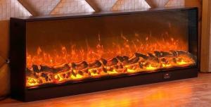 China Brown Home Decoration Built-In Decorative Electric Fireplace With Overheating Protection wholesale