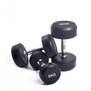 China Cast Iron Coated Round Head Dumbbells Men'S And Women'S Fitness Dumbbells Commercial Dumbbells For Gyms wholesale