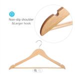 Wardrobe Heavy Duty Wooden Coat Hangers , 17.5in Large Wooden Coat Hangers