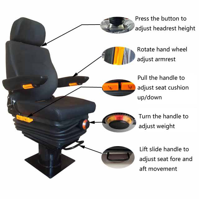New Energy Locomotive Seat M801 Mechanical Suspension Seat Customized