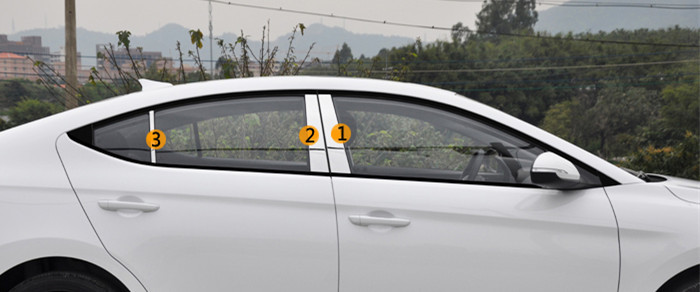 Hyundai Elantra 2016 Avante Auto Window Trim , Stainless Steel Trim Stripe