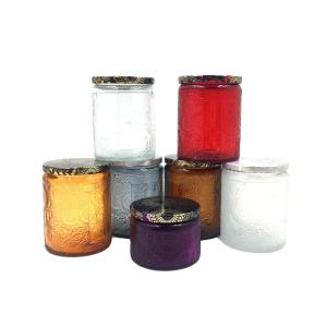 China Custom Packaging Dia 7.3cm Frosted Glass Candle Cups wholesale