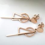 Stainless Steel Jewelry Fashion Triangle Circle-Shaped Earring for Women