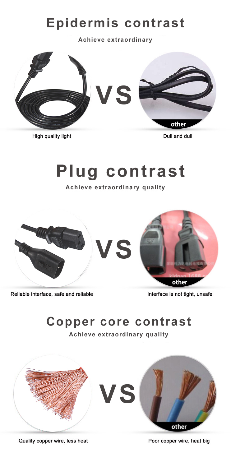 IEC C14 to C13 Power Cord 1.5M 250V 16A for Computer Servers