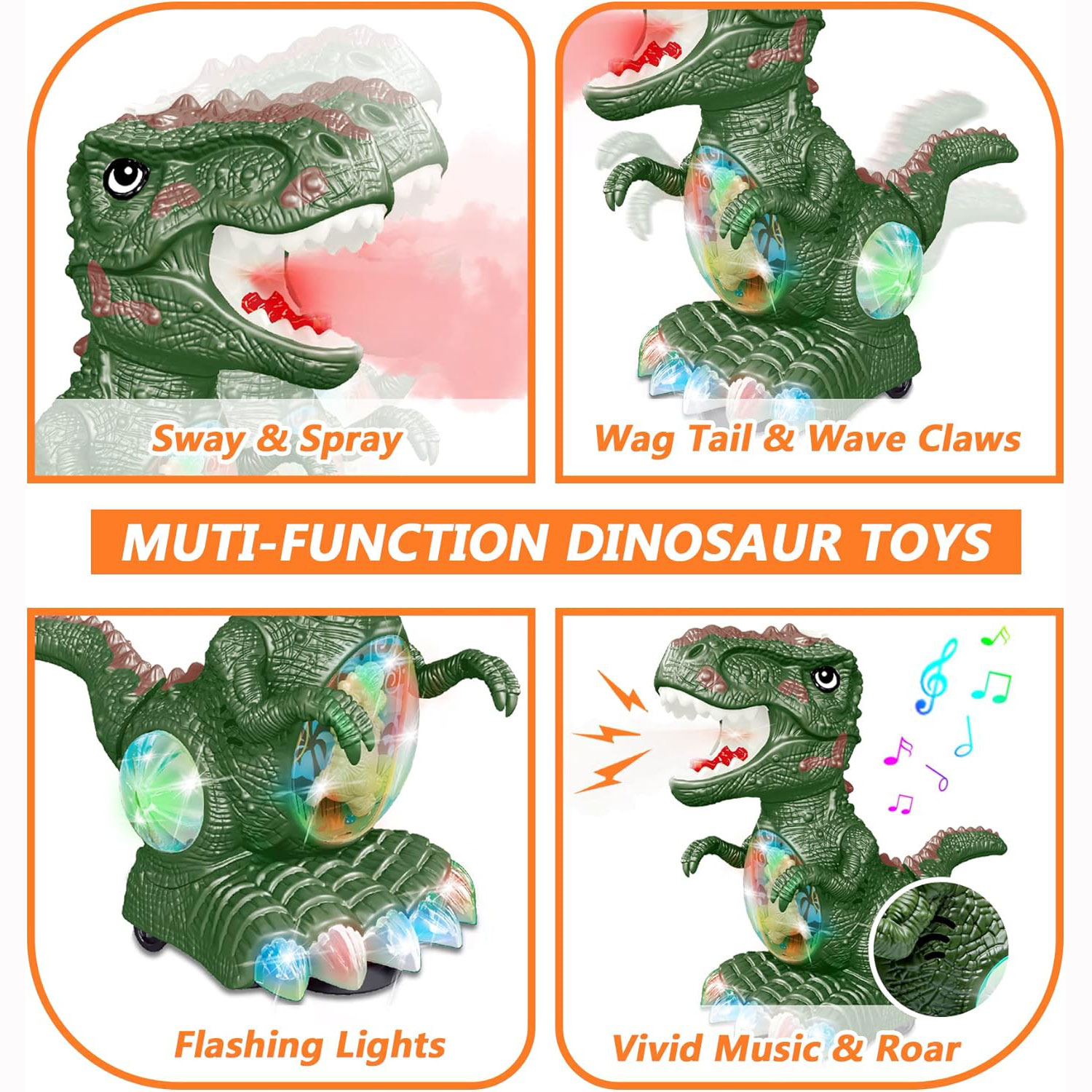 Model Decoration Dinosaur Toys Mist Spray Electric Dino Baby Toys for Kids Items