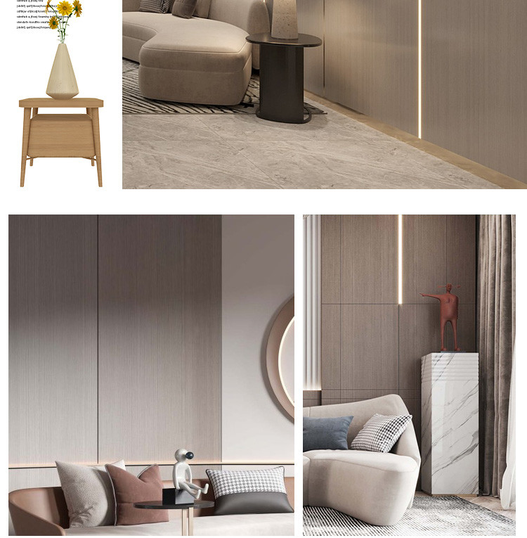 Odorless Bamboo Fiber Wall Panel Wood Grain Veneer Sheets 1220*2440mm