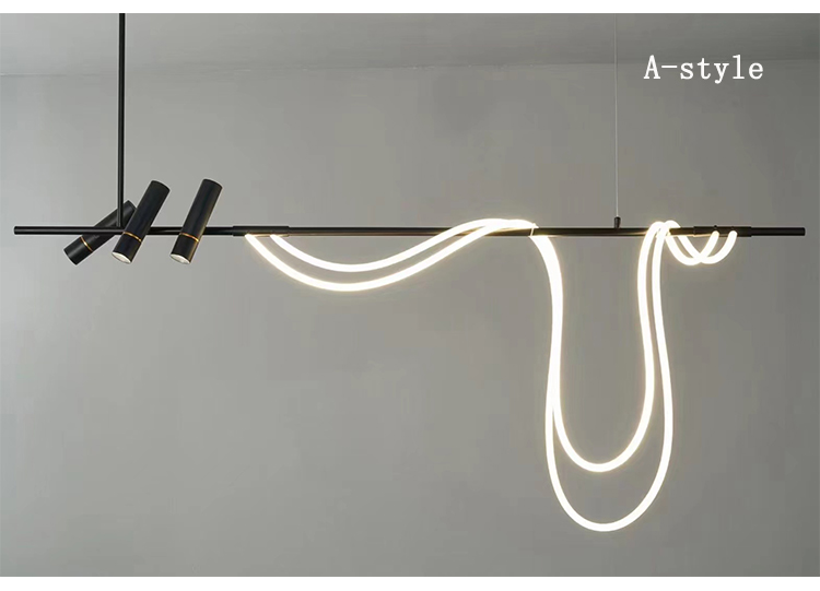 Nordic Designer Long Arc Lamp Spotlight chandelier dining room Bar Minimalism Chandelier(WH-MI-391)