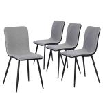 Leather Stain Proof Fabric For Dining Chairs , High Back Dining Chair Metal Tube